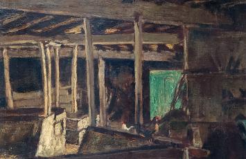 Interieur van een stal van J. Van Looy