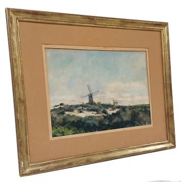 Zicht op de afgebroken molen te Zeepanne, Sint-Idesbald