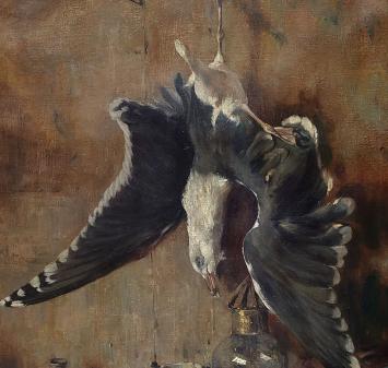 Stilleven, Vanitas zeemeeuw en porseleinen bord 1946