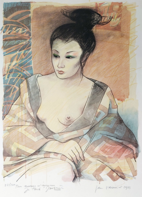 kunstwerk op papier van de  Belgische kunstenaar Jan Vanriet