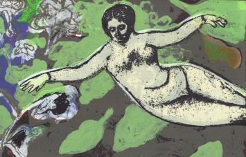 Ets van de hedendaagse kunstenaar Jan Vanriet