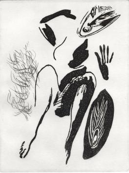 Jan Vanriet met een ets uit 1998