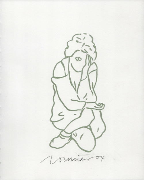 kunstwerk op papîer van de  Belgische kunstenaar Jan Vanriet