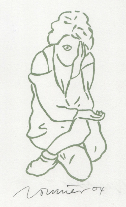 Litho Belgische kunstschilder en tekenaar Jan Vanriet