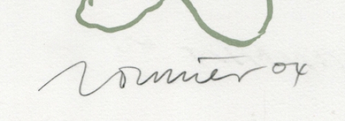 Litho van Jan Vanriet met een werkje uit 2004