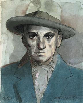 Jan Vanriet Belgische kunstenaar met een litho uit 1984