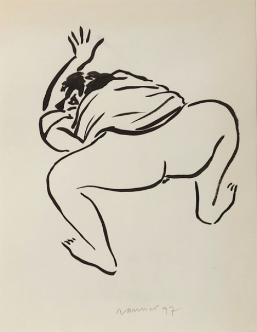 Naakttekening Belgische kunstschilder Jan Vanriet