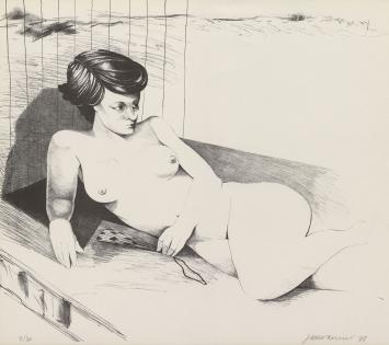 Groot kunstwerk op papîer van de  Belgische kunstenaar Jan Vanriet