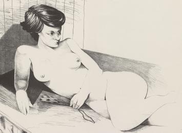 Lithografie Belgische kunstschilder en tekenaar Jan Vanriet