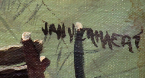 De Belgische kunstenaar Jan Verhaert met een winterlandschap