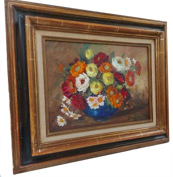 Bloemenstilleven met blauwe bolvaas 1987