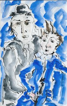 Antoine Juliens met een expressief schilderijtje