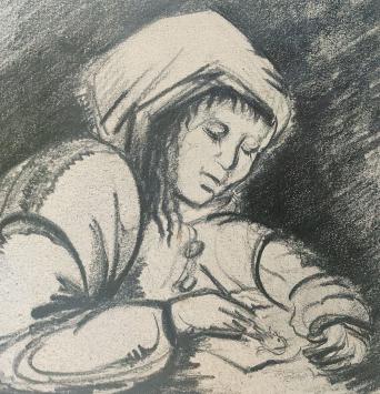 Een potloodtekening van Cornelis Johannes Snoeijerbosch