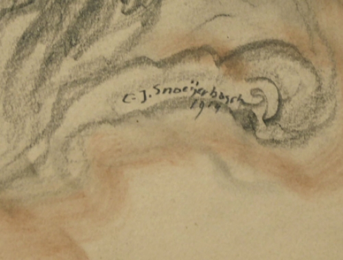 Een potloodtekening van Cornelis Johannes Snoeijerbosch
