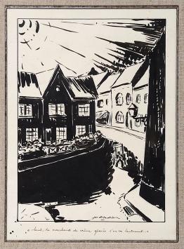 Inkttekening van kunstenaar Jan De Landtsheer