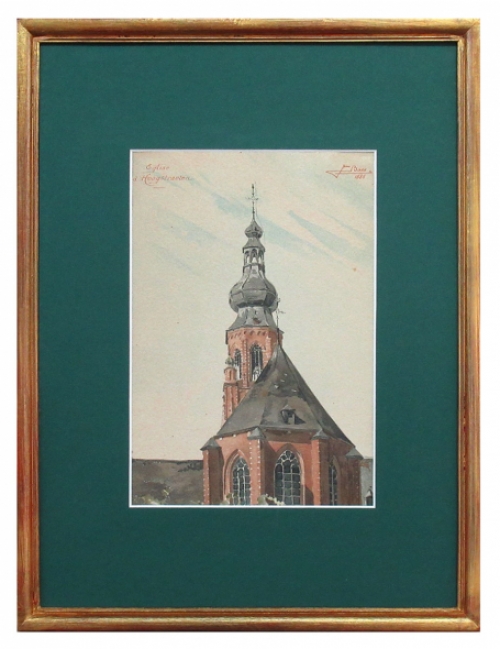 Waterverfschilderij van Jean Baes