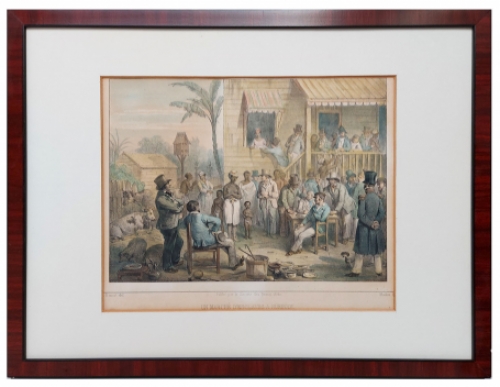 Gekleurde litho van Jean-Baptiste Madou