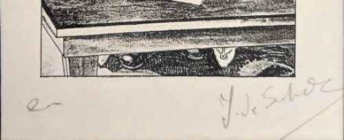 Litho Dame langs achter genomen EA