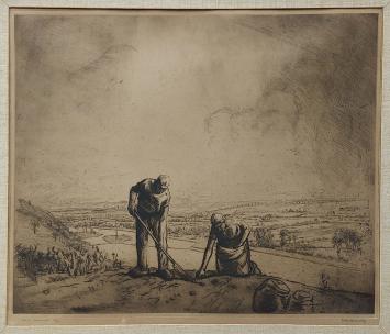 Gesigneerde en benoemde ets van Jean Donnay kopen