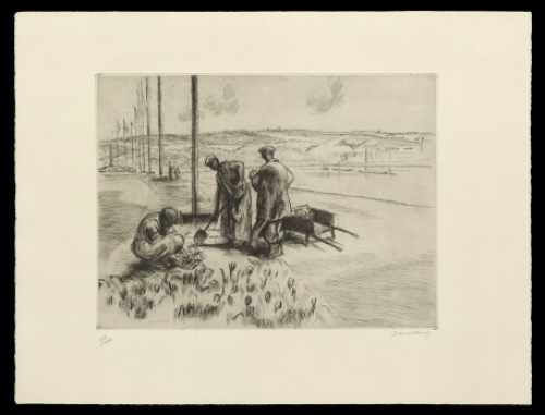 Grote ets van de Waalse kunstenaar Jean Donnay