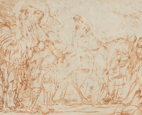 Grote ets, sanguine van J. Donnay kopen