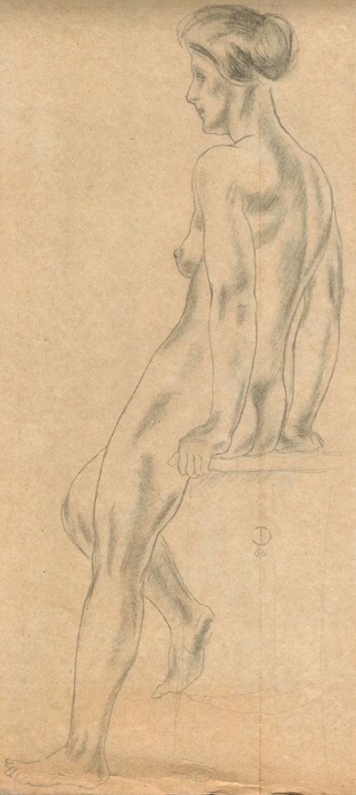 Naakttekening van de Belgische kunstenaar Jean Donnay