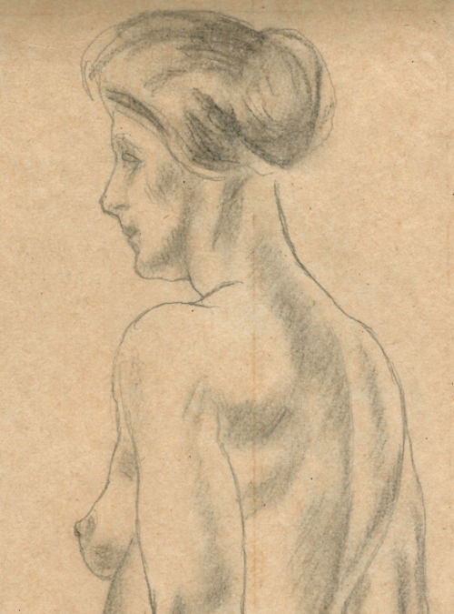 Studieschets, Steunende naakte dame 1960