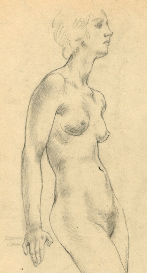 Naakttekening van de Belgische kunstenaar Jean Donnay