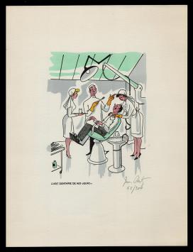 Humoristische litho van Jean Dratz kopen