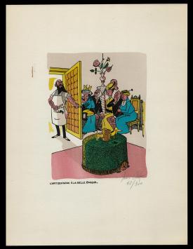 Humoristische litho van Jean Dratz kopen