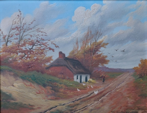 Schilderij door de Belgische kunstenaar Jef Louis Van Leemputten