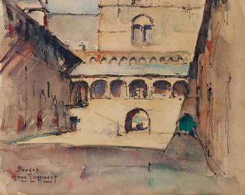 Aquarel van Brugge