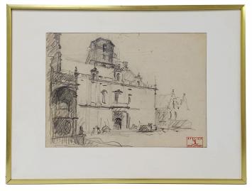 Tekening van Jean Luypaert, opbouw Belfort Veurne