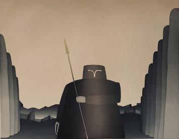 Jean-Michel Folon met een genummerde ets