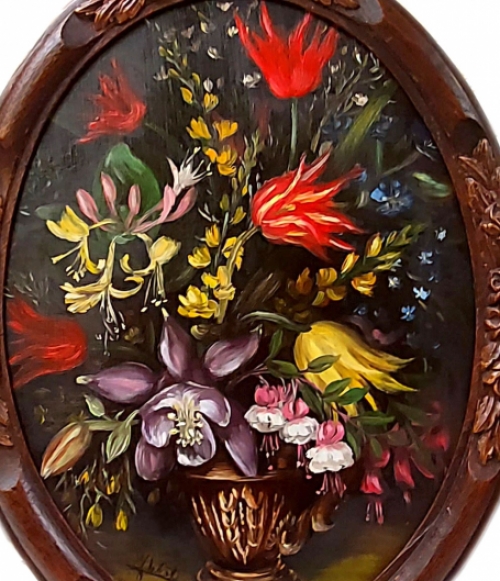 Jeannette West Belgische schilderes, bloemenschilderij