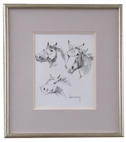 Tekening met paardenhoofden van Jef Janssens kopen