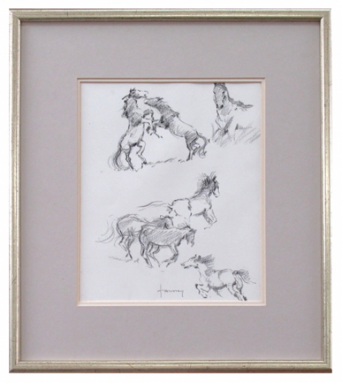 Tekening met Brabantse trekpaarden van Jef Janssens kopen