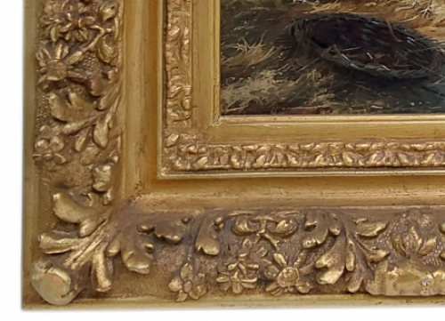 Jef Louis Van Leemputten met een olieverfschilderij