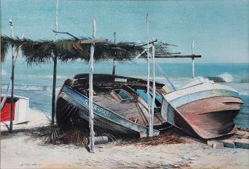 Grote pastel uit 1978 van Jef Van Grieken