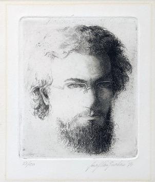 Jef Van Grieken met een fijn kunstwerk uit 1974
