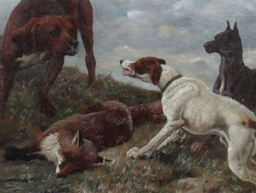 Schilderijtje van Jef Louis Van Leemputten