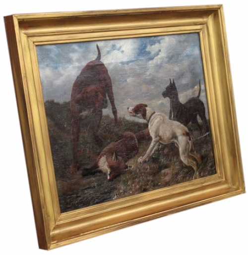 Jef Louis Van Leemputten met honden en een vos