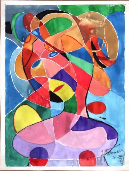 Gouache van Jef Vermeiren