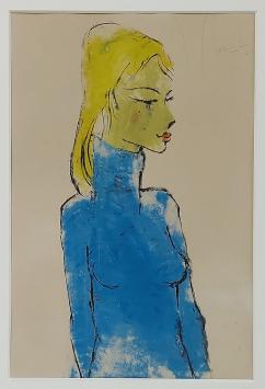 Gouache van de Belgische kunstenaar Jef Wauters