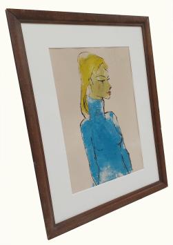 Dame met de blauwe rolkraag