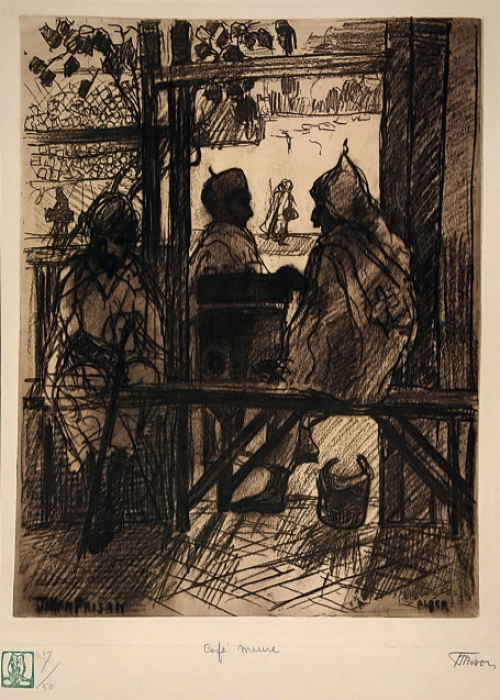 Jehan Frison met een ets, Alger