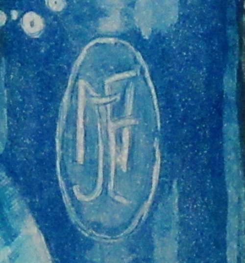 Belgische kunstenaar Jehan Frison met een ets