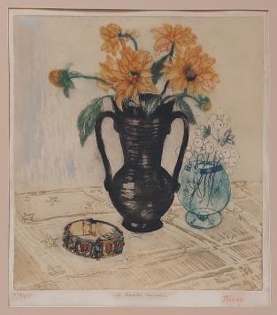 Jehan Frison met een ets, Marokkaanse armband