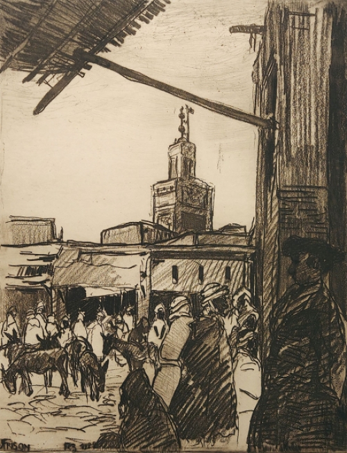 Een ets  uit 1928 van Jehan Frison kopen