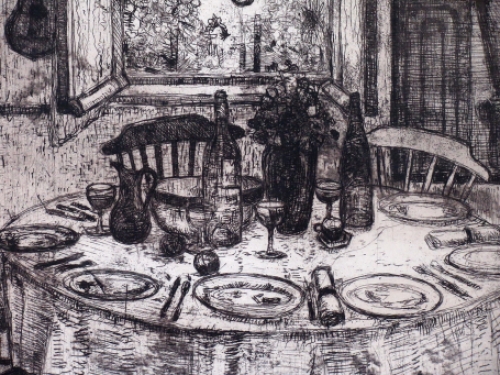 Ets en etsplaat van Jehan Frison